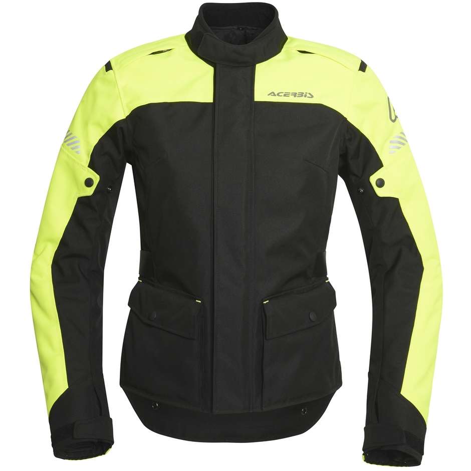 Motorcycle Jacket in Touring Fabric Acerbis Discovery Forest Lady CE Black Yellow