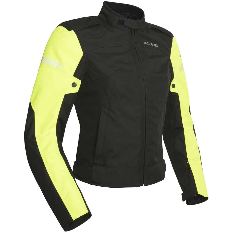 Motorcycle Jacket in Touring Fabric Acerbis Discovery Ghibly Lady CE Black Yellow