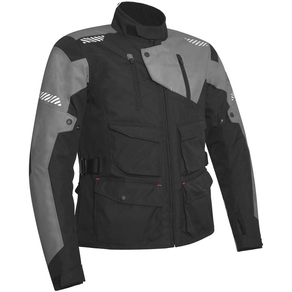 Motorcycle Jacket in Touring Fabric Acerbis Discovery Safary CE Black Gray
