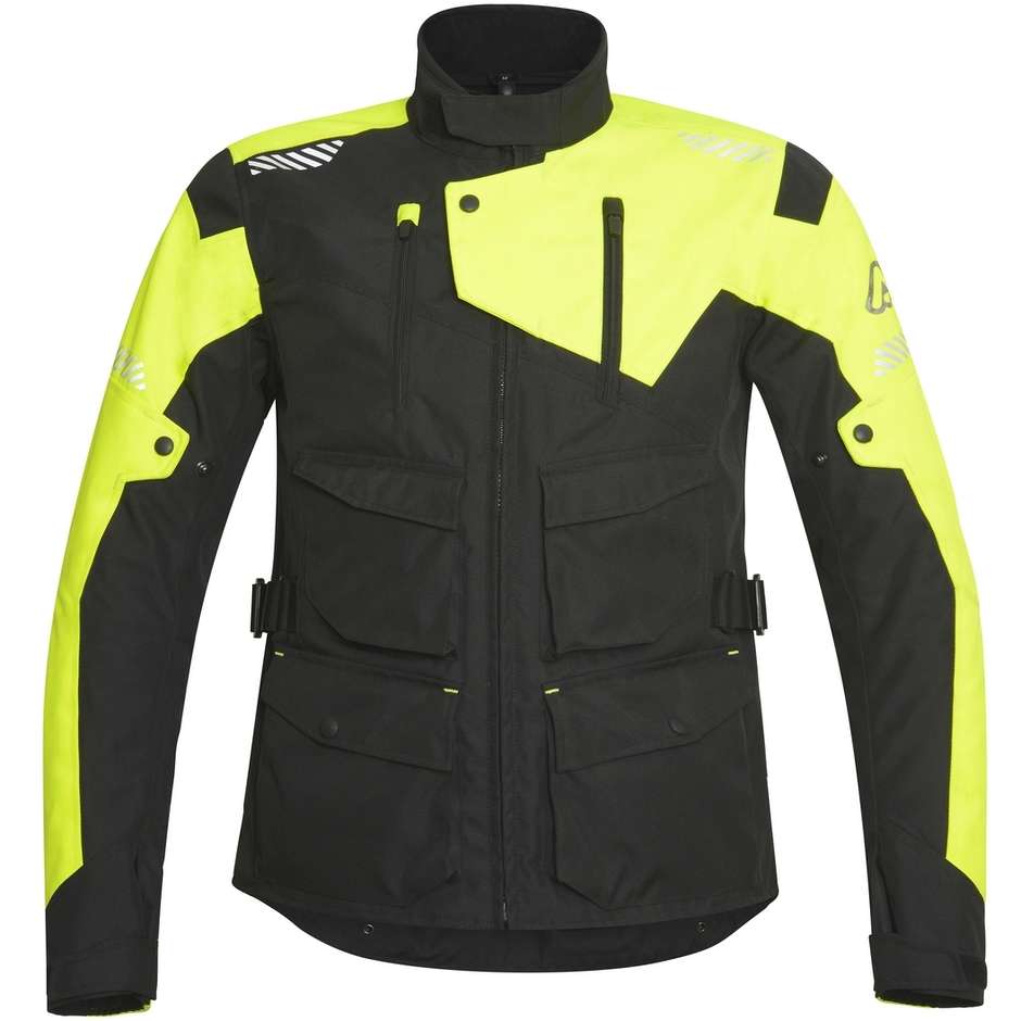 Motorcycle Jacket in Touring Fabric Acerbis Discovery Safary CE Black Yellow