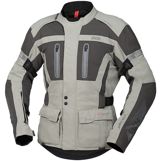 Motorcycle Jacket in Waterproof Fabric Ixs Tour PACORA-ST Light Gray Black