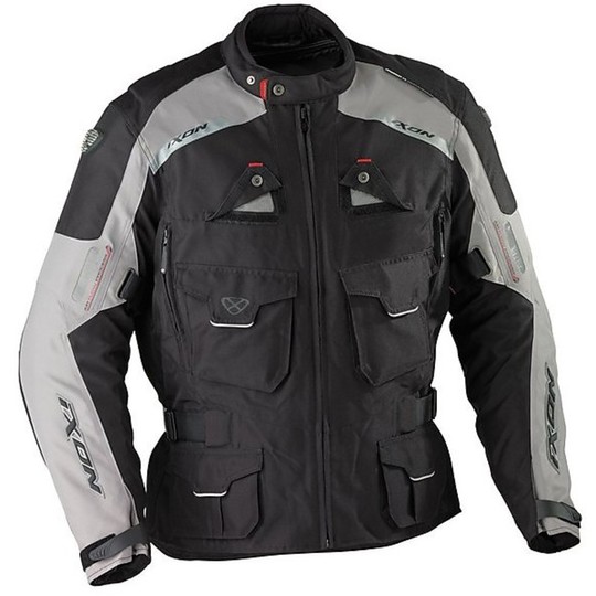 Motorcycle Jacket Ixon 4 Seasons Technical Dune HP Black-Grey 3 Layers