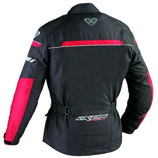 Motorcycle Jacket Ixon 4 Seasons Technical Fjord Black Red Waterproof