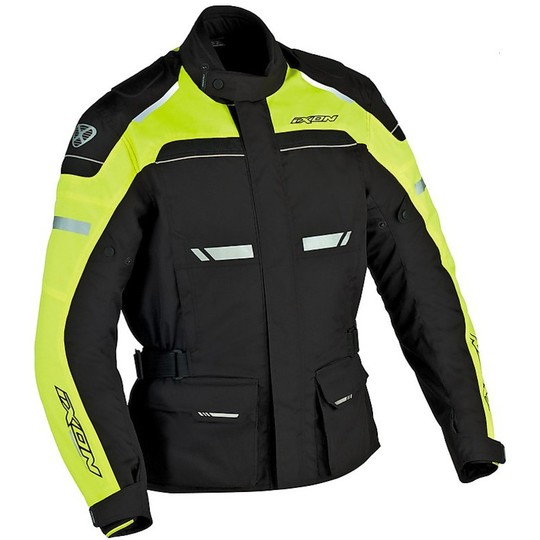 Motorcycle Jacket Ixon 4 Seasons Technical Fjord Waterproof Black / Yellow Live