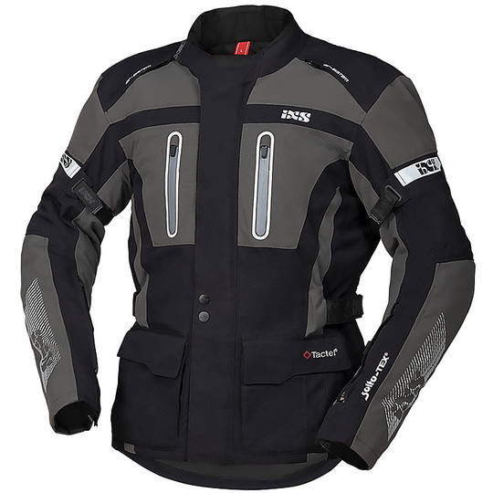 Motorcycle Jacket Ixs Tour PACORA-ST Waterproof Fabric Black Gray