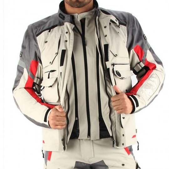 Motorcycle Jacket OJ Desert Tech Triple Layer Ice Red Ice Red Color