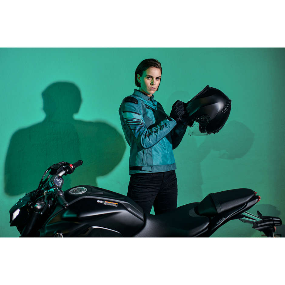 Motorcycle jacket Rev'it APEX AIR H2O Ladies Dark Green Light Green