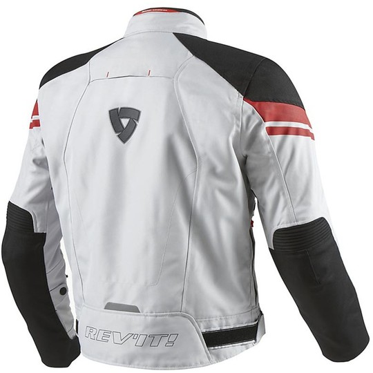 Motorcycle Jacket Rev'it Fabric Excalibur Silver / Red
