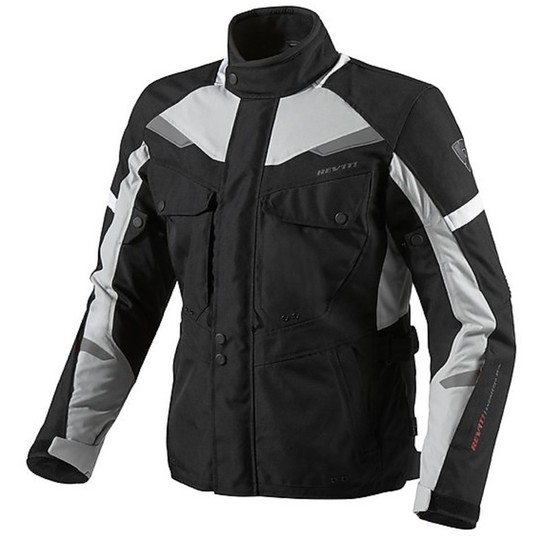 Motorcycle Jacket Rev'it Fabric Safari Black / Silver