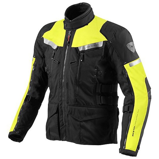 Motorcycle Jacket Rev'it Sand Fabric 2 Black / Neon Yellow
