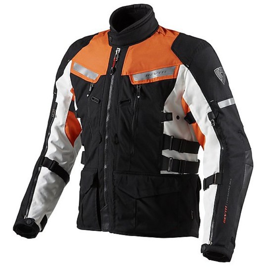 Motorcycle Jacket Rev'it Sand Fabric 2 Black / Orange