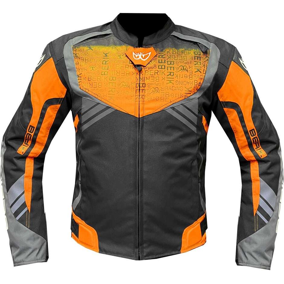 Motorcycle Jacket Technical Fabric Berik 2.0 NJ-173302 Gradient Black Orange