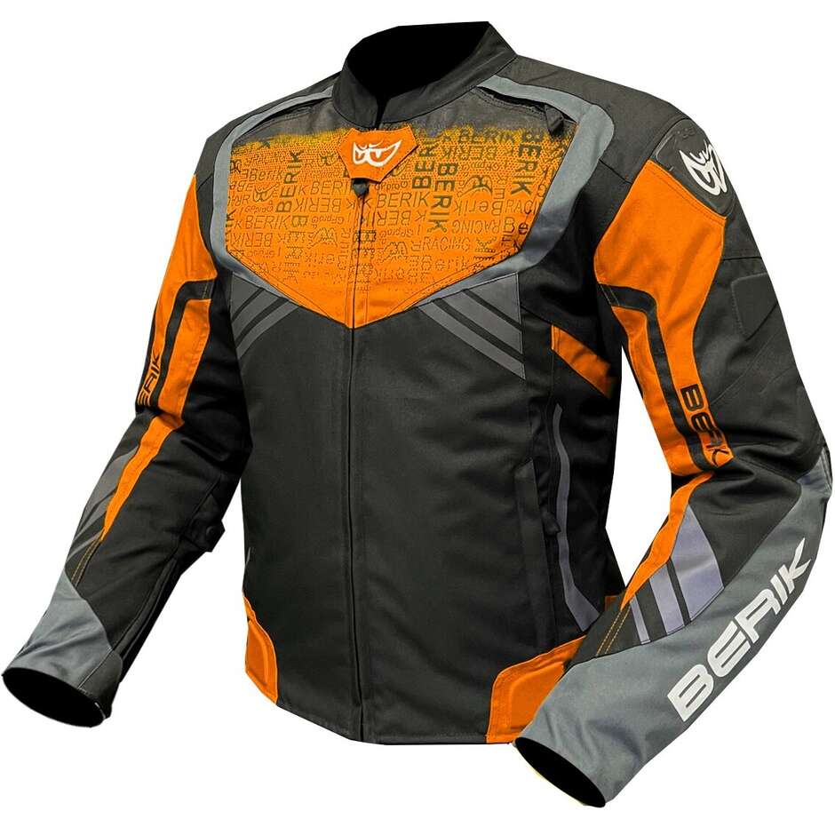 Motorcycle Jacket Technical Fabric Berik 2.0 NJ-173302 Gradient Black Orange