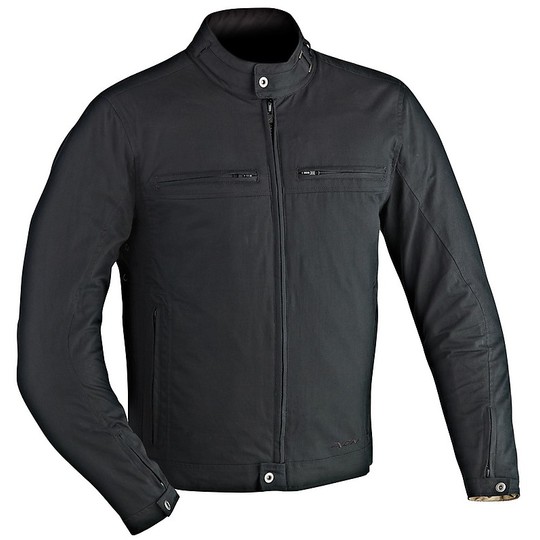 Motorcycle Jacket Technical Fabric Cotton Ixon Harlem Black