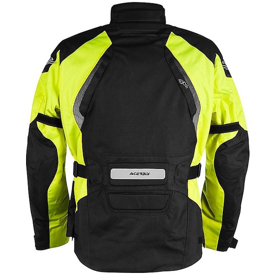 Motorcycle Jacket Technical Fabric Touring Acerbis Triskele Black Yellow Fluo