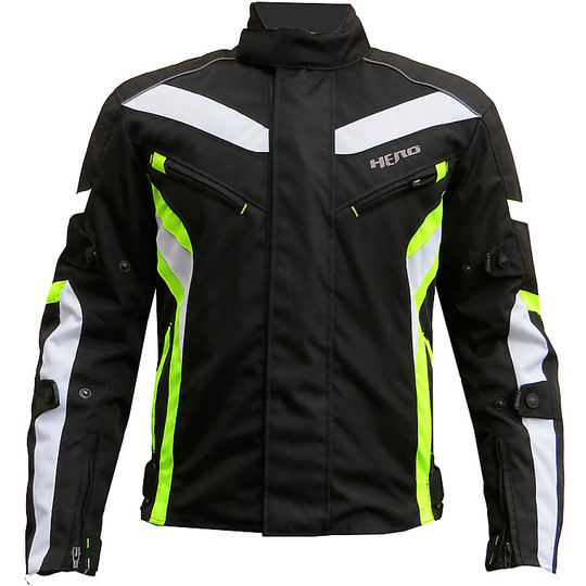 Motorcycle Jacket Technical Hero HR-3435 Waterproof Black Yellow