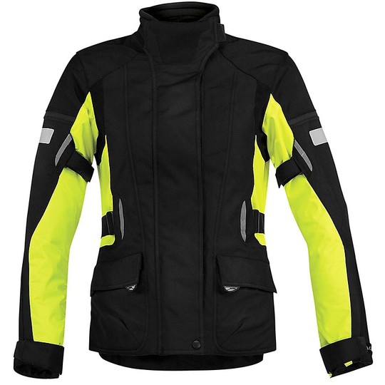 Motorcycle Jacket Technical Women in Fabric Touring Acerbis Triskele Lady Black Yellow fluo