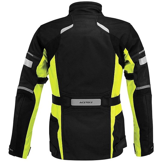 Motorcycle Jacket Technical Women in Fabric Touring Acerbis Triskele Lady Black Yellow fluo