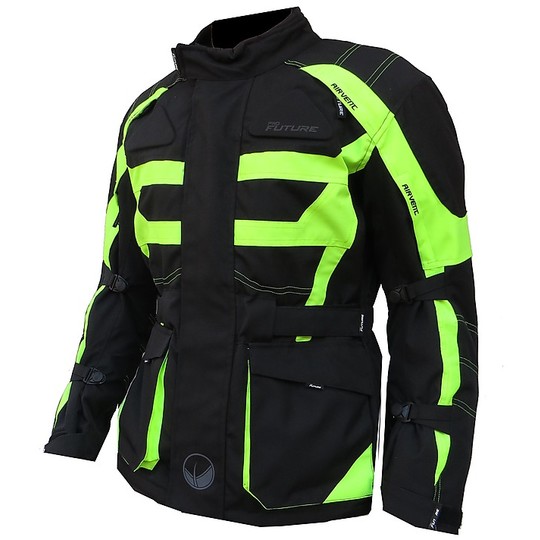 Motorcycle Jacket Technique 3 Layers ProFuture Long Touring WP 4 Seasons Black Yellow Fluo
