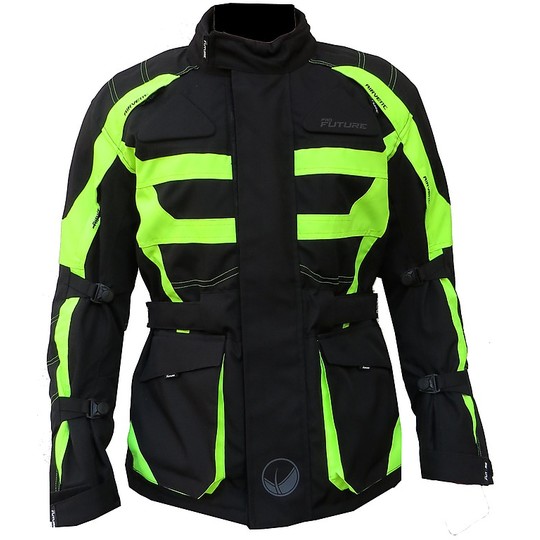 Motorcycle Jacket Technique 3 Layers ProFuture Long Touring WP 4 Seasons Black Yellow Fluo