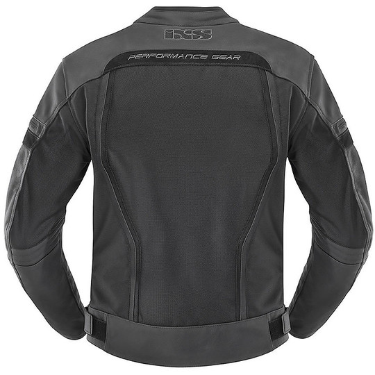 Motorcycle Jacket Technique Leather and Fabric IXS Newa WP Black Triple Layer
