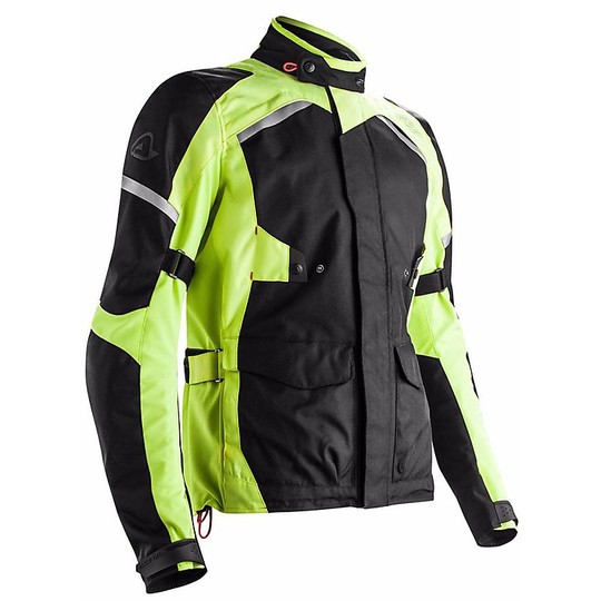 Motorcycle Jacket Technology Tissue Acerbis 4 Seasons Glen Black Fluorescent Yellow