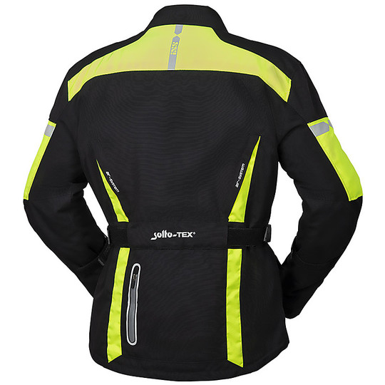 Motorcycle Jacket Waterproof Fabric Ixs Tour PACORA-ST Black Yellow Fluo