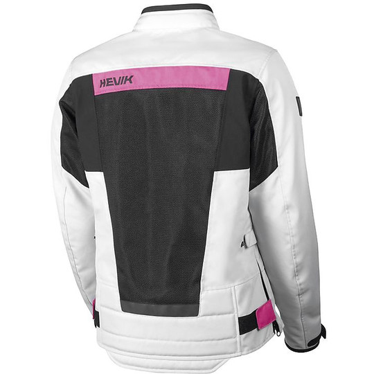 Motorcycle Jacket Woman Perforated Fabric Hevik Urban Scirocco Lady Black / Pink