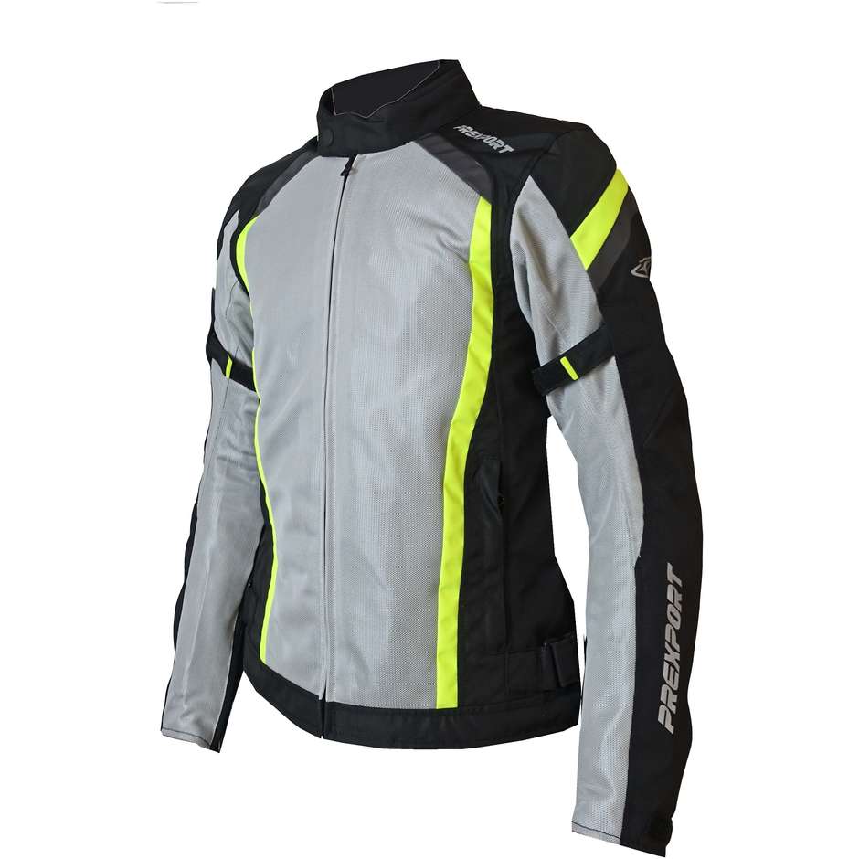 Motorcycle Jacket Woman Perforated Summer 3 Seasons Prexport Desert Lady WP Black Ice Yellow Fluo