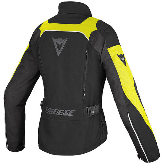Motorcycle Jacket Woman Tempest Dainese D-Dry Black Yellow