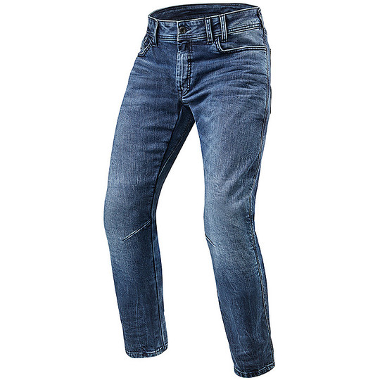 Motorcycle Jeans Pants Rev'it DETROIT TF Medium Blue Shortened