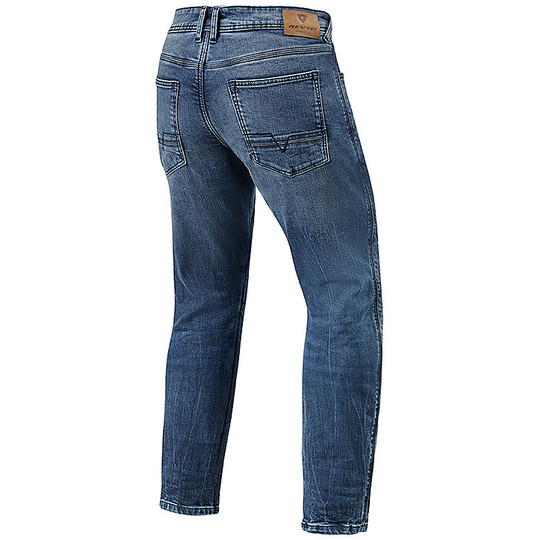 Motorcycle Jeans Pants Rev'it DETROIT TF Medium Blue Shortened