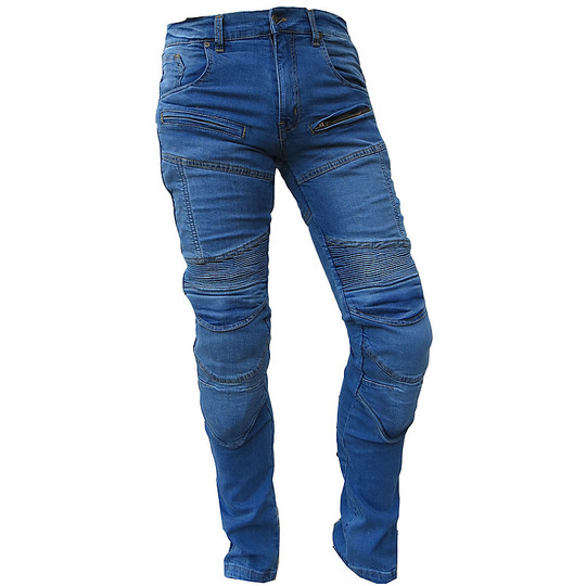 Motorcycle Jeans Trousers Hero HR777 Air Blue and Protectors