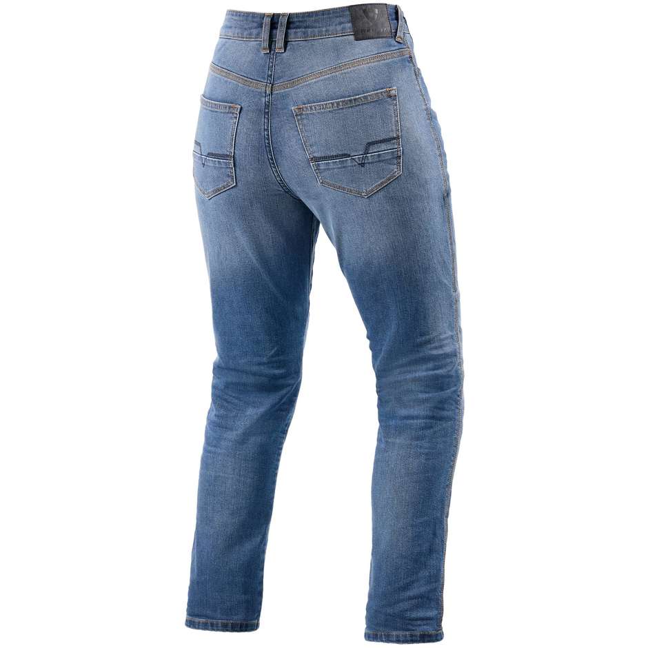 Motorcycle Jeans Woman Rev'it VICTORIA 2 Ladies SF Classic Blue Washed L30