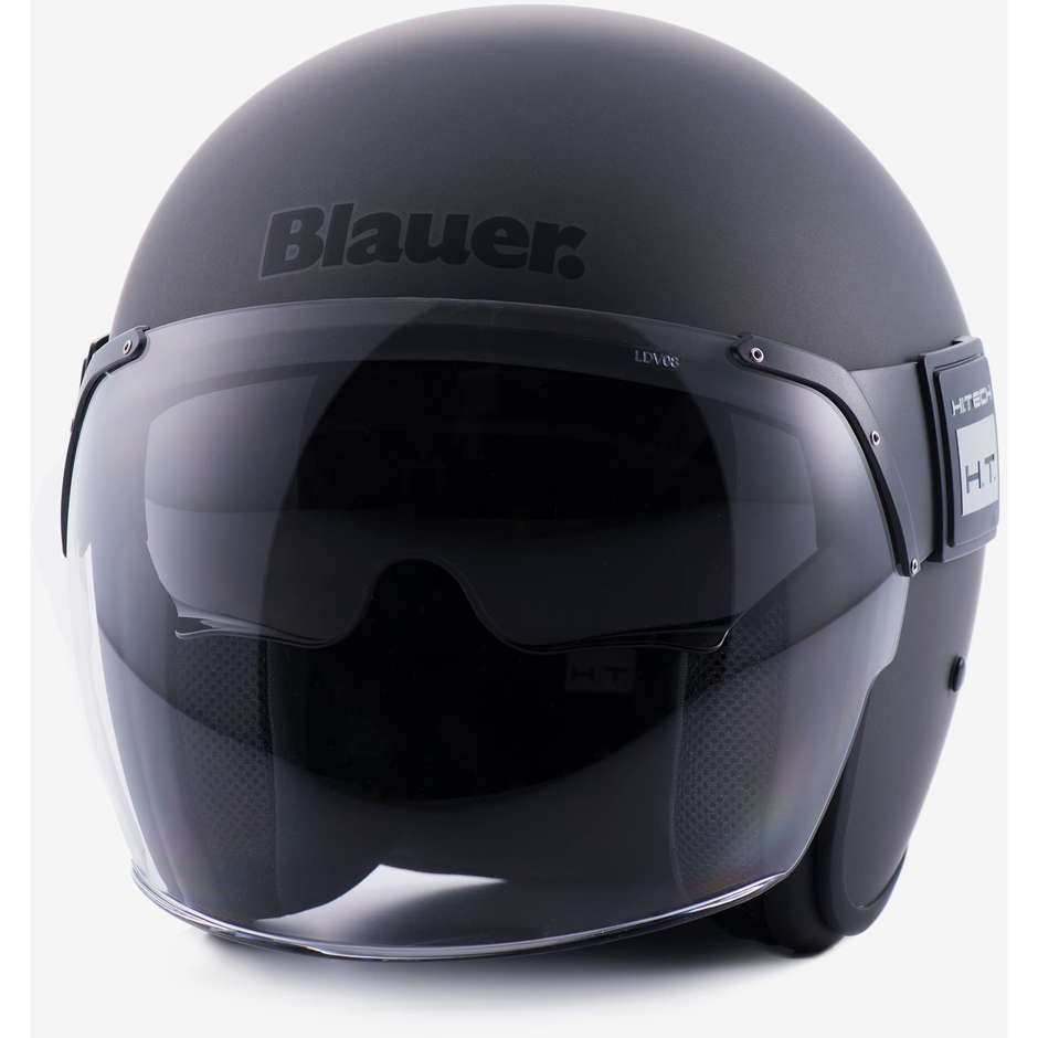 Motorcycle Jet Helmet in Blauer Fiber POD Monocolor Matt Anthracite