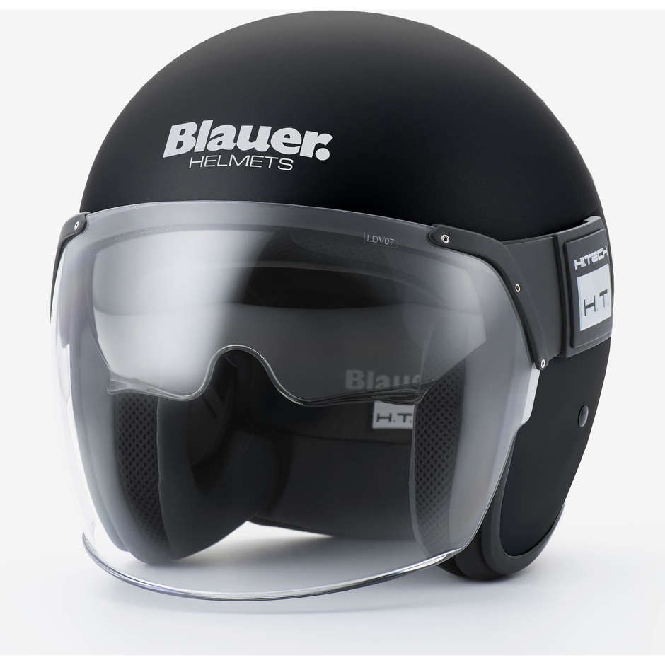 Motorcycle Jet Helmet in Blauer POD Fiber Monochrome Matt Black