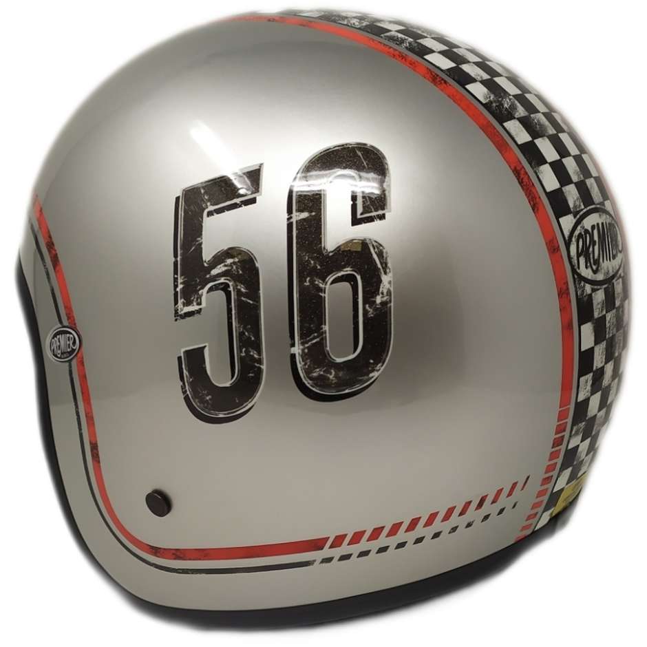 Motorcycle Jet Helmet in Custom Premier Fiber VINTAGE FL CHROMED