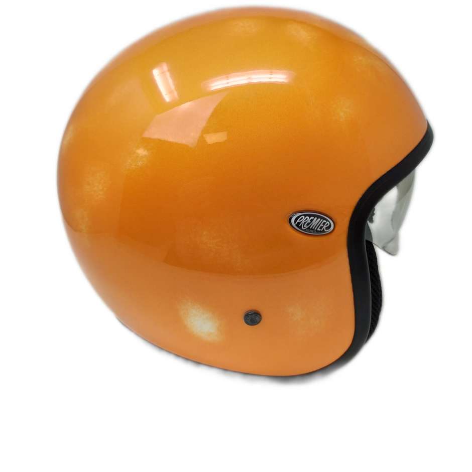 Motorcycle Jet Helmet in Custom Premier Fiber VINTAGE ORANGE Aged