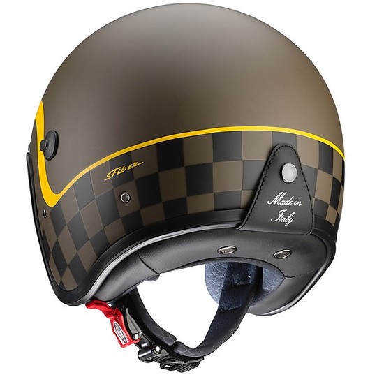 Motorcycle Jet Helmet in Fiber Caberg FREERIDE Formula Brown Opaque Yellow