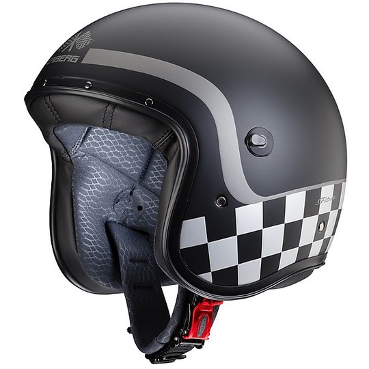 Motorcycle Jet Helmet in Fiber Caberg FREERIDE Formula Matt Black Anthracite Silver