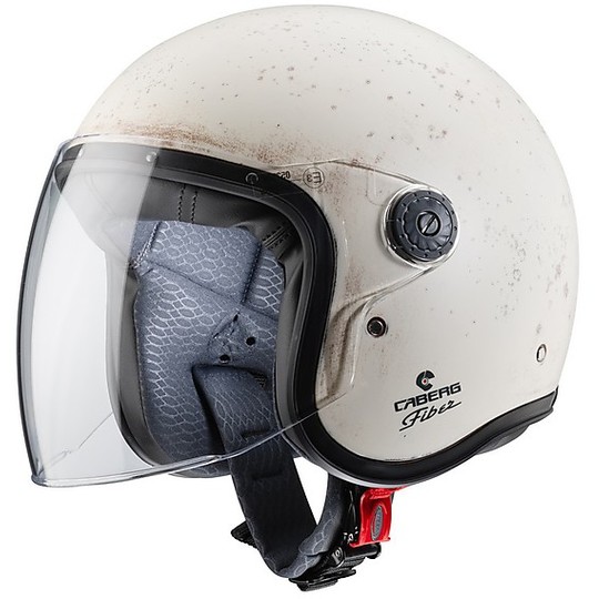 Motorcycle Jet Helmet in Fiber Caberg FREERIDE Old White