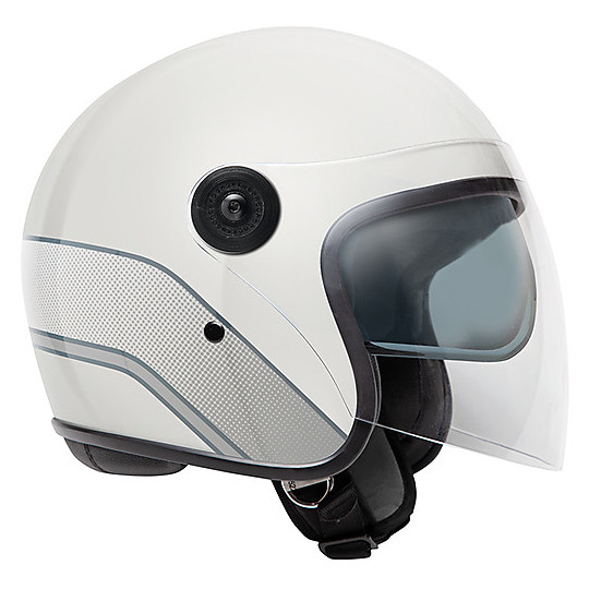 Motorcycle Jet Helmet in Tucano Urbano Fiber 1301 EL'JET Glossy White