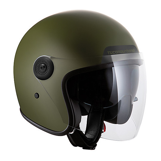 Motorcycle Jet Helmet in Tucano Urbano Fiber 1301 EL'JET Green Airborne