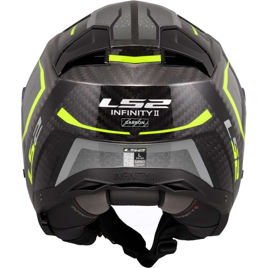 Motorcycle Jet Helmet LS2 OF603 INFINITY 2 CARBON URUS Fluo Yellow