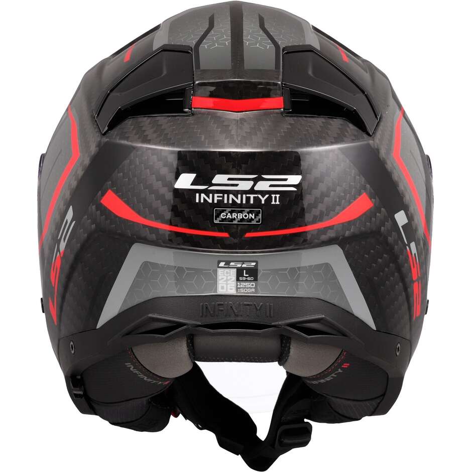 Motorcycle Jet Helmet LS2 OF603 INFINITY 2 CARBON URUS Red