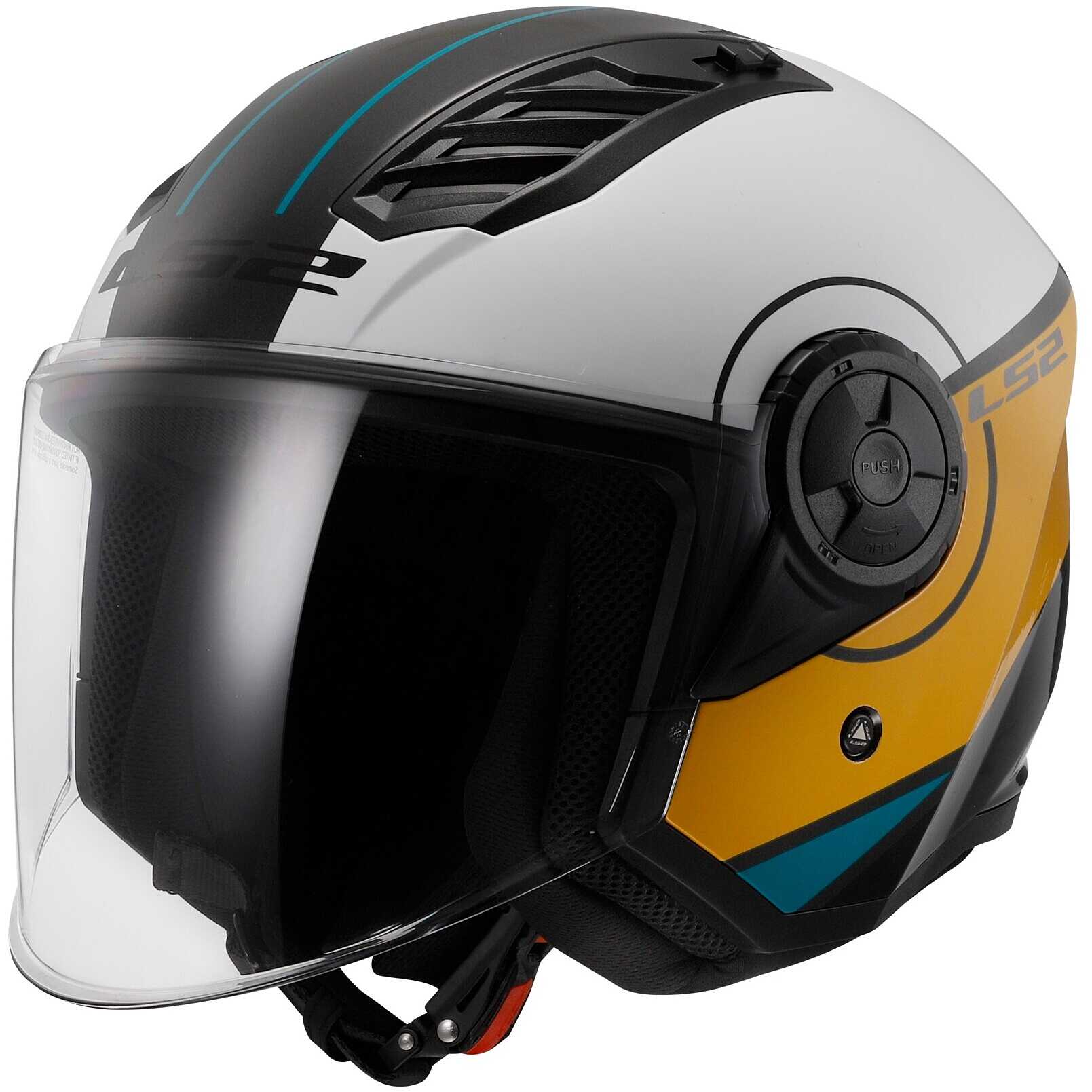 Motorcycle Jet Helmet Ls2 OF616 AIRFLOW 2 COVER White Brown For