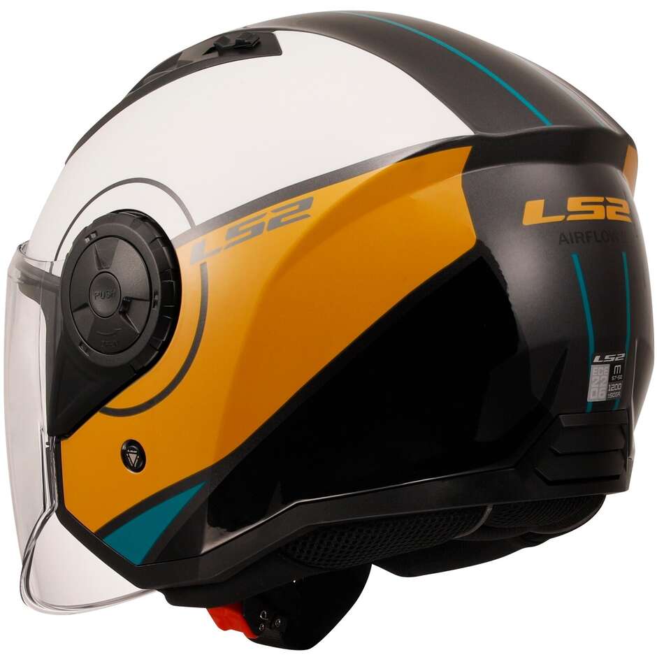 Motorcycle Jet Helmet Ls2 OF616 AIRFLOW 2 COVER White Brown