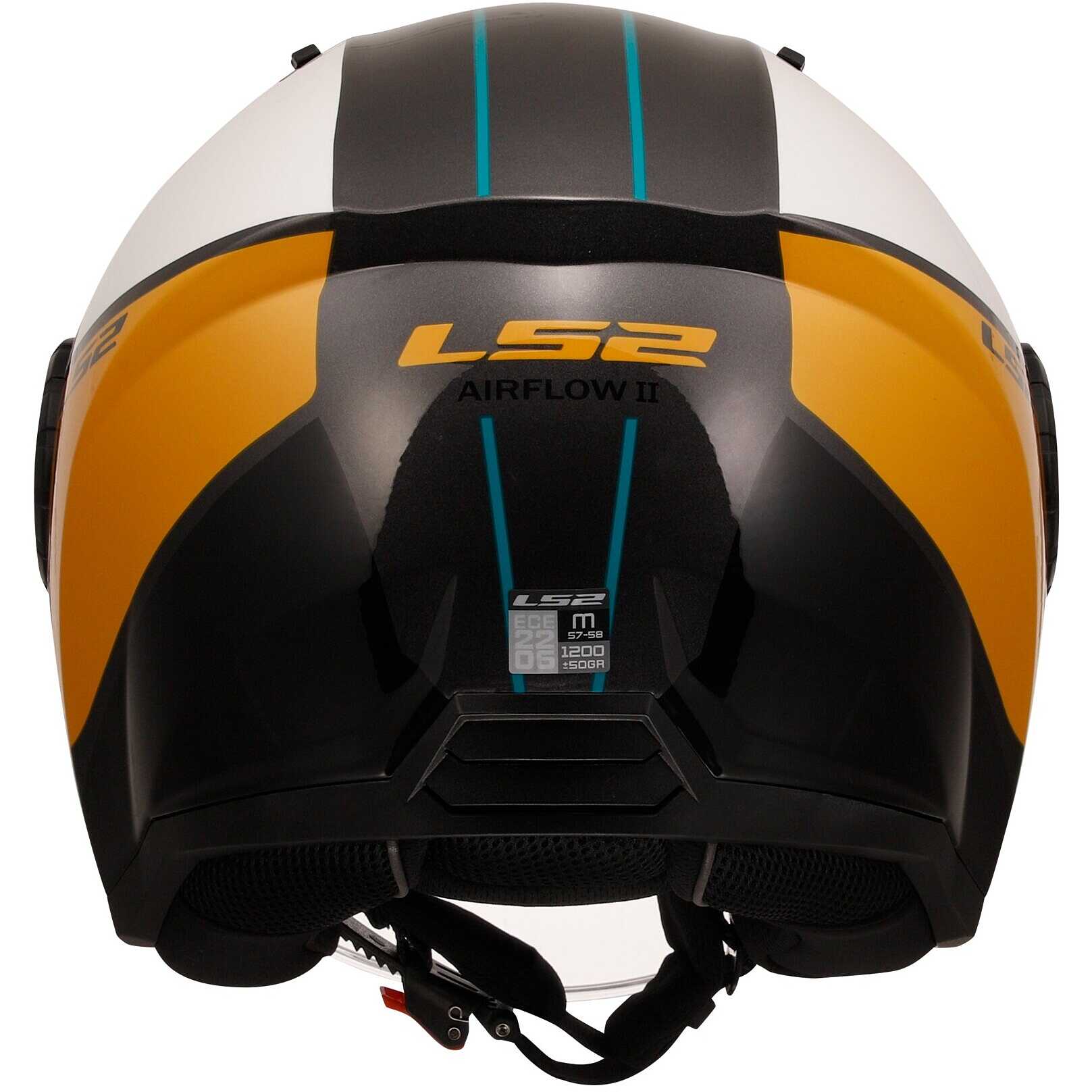 LS2 Jet Helm AIRFLOW II - Motorradhelm Schwarz/Gelb Größe M