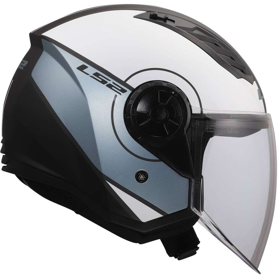 Motorcycle Jet Helmet LS2 OF616 AIRFLOW II COVER Gray Blue