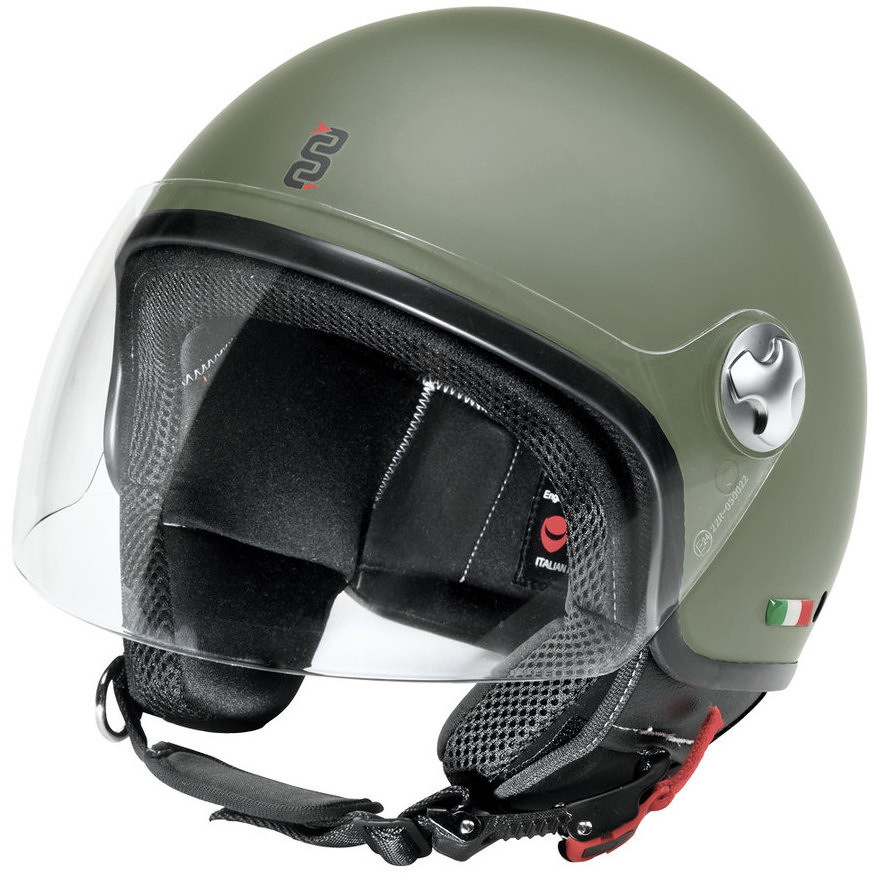Motorcycle Jet Helmet OJ SOFFIO Opaque Green